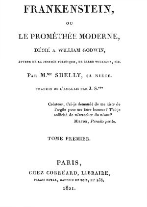 [Gutenberg 62404] • Frankenstein, ou le Prométhée moderne Volume 1 (of 3)